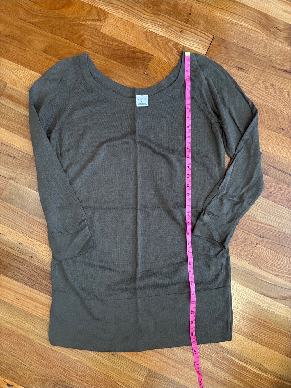 Women’s Scoop Neck Long Sleeve Sweater - Olive Brown